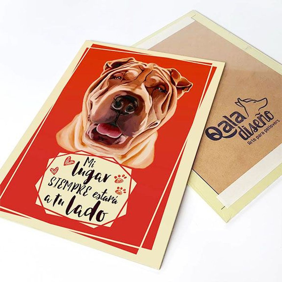 QALA DISEÑO - Cuadro Decorativo - Qala Diseño - Perro Shar Pei - 30x225 cms