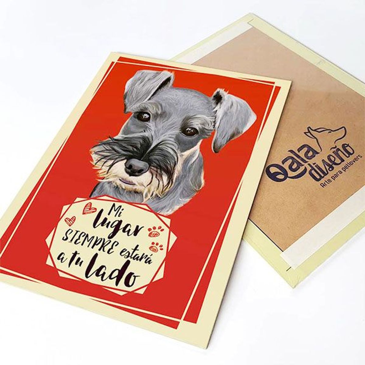 QALA DISEÑO - Cuadro Decorativo - Qala Diseño - Perro Schnauzer - 30x225 cms