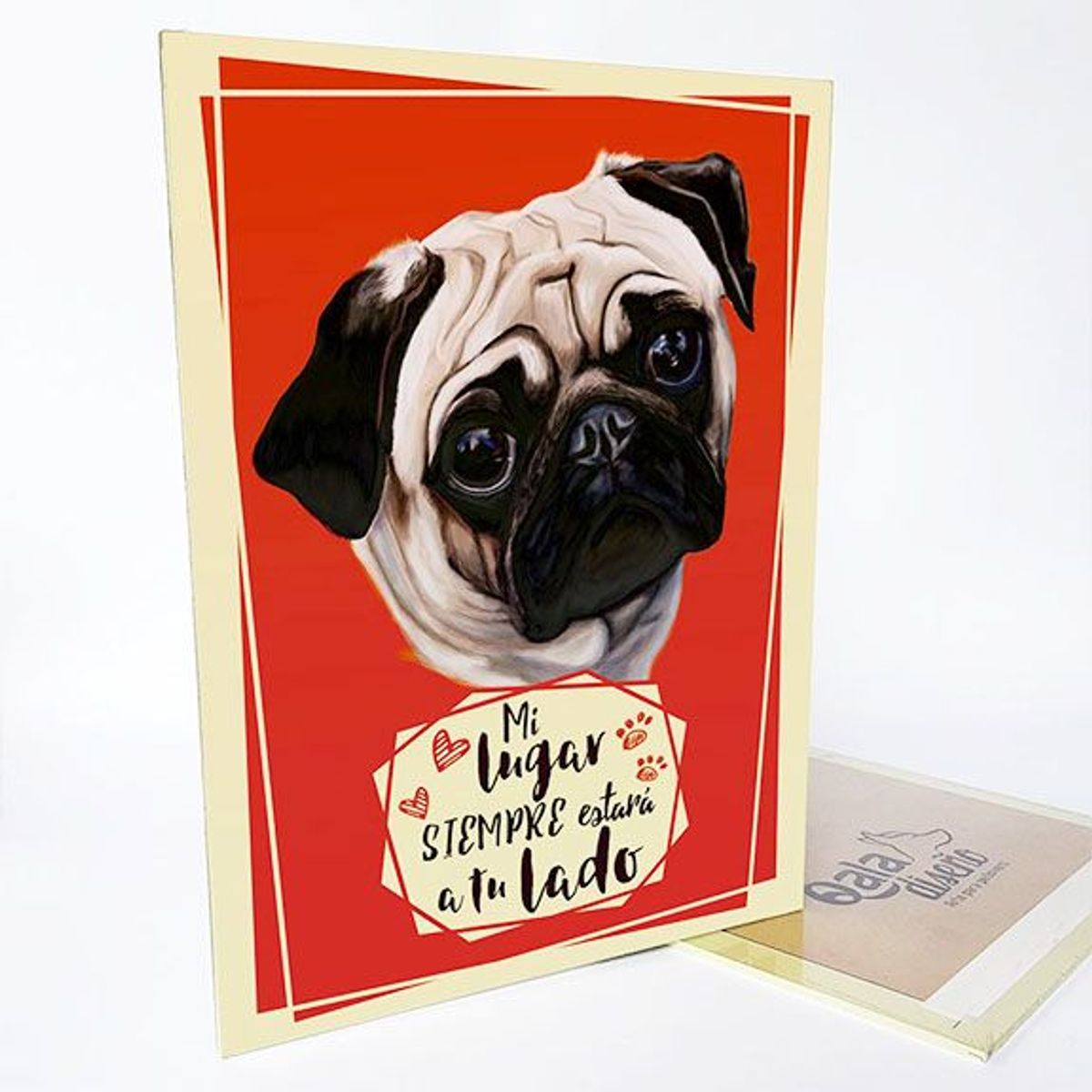 QALA DISEÑO - Cuadro Decorativo - Qala Diseño - Perro Pug - 30x225 cms