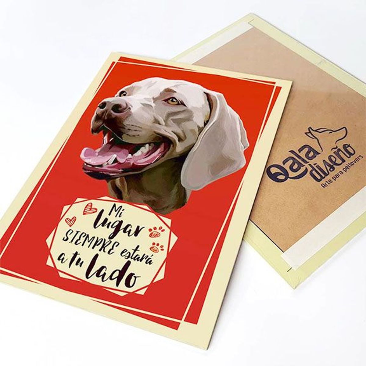 QALA DISEÑO - Cuadro Decorativo - Qala Diseño - Perro Weimaraner - 30x225 cms Braco