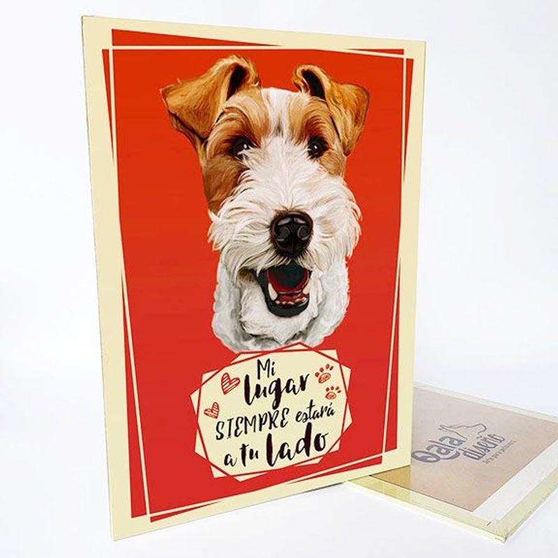 QALA DISEÑO - Cuadro Decorativo - Qala Diseño - Perro Fox Terrier - 30x225 cms