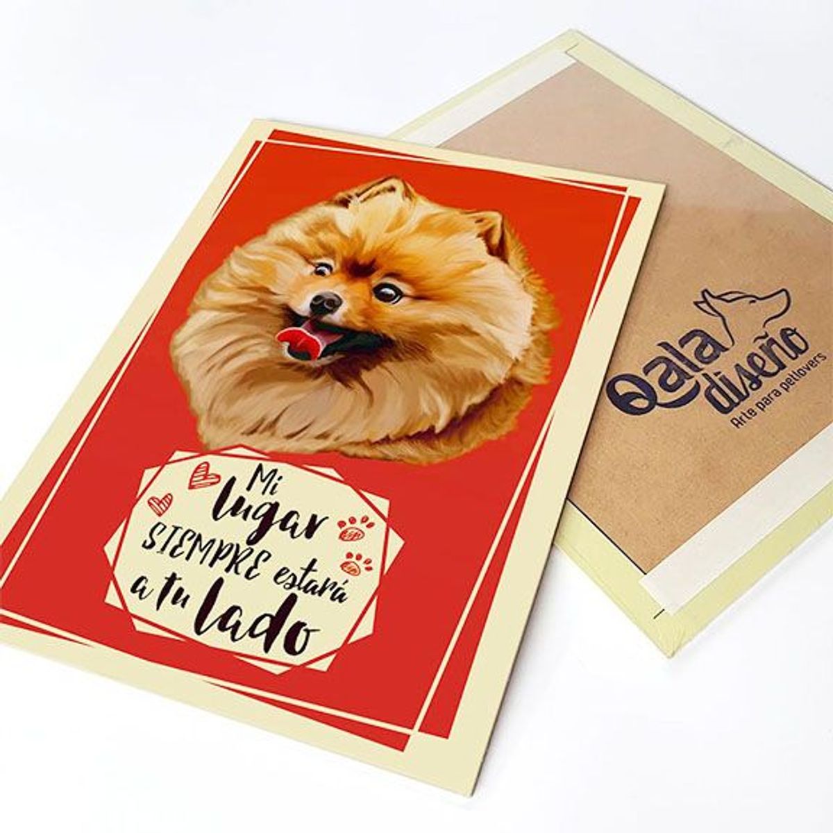 QALA DISEÑO - Cuadro Decorativo - Qala Diseño - Perro Pomerania - 30x225 cms