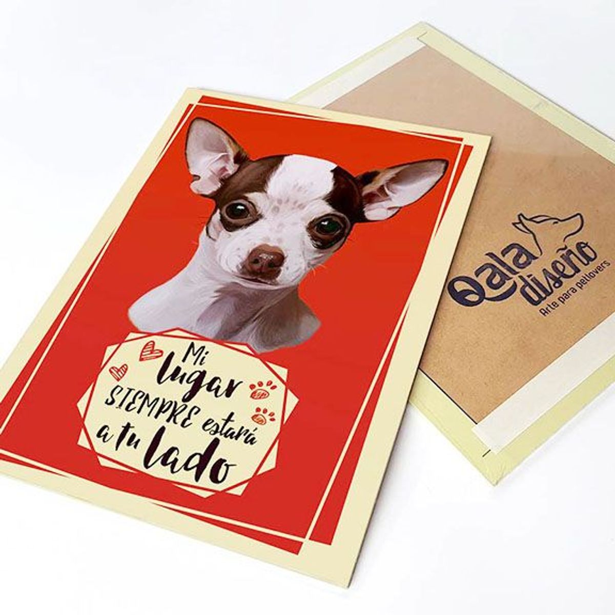 QALA DISEÑO - Cuadro Decorativo - Qala Diseño - Perro Chihuahua B - 30x225 cms