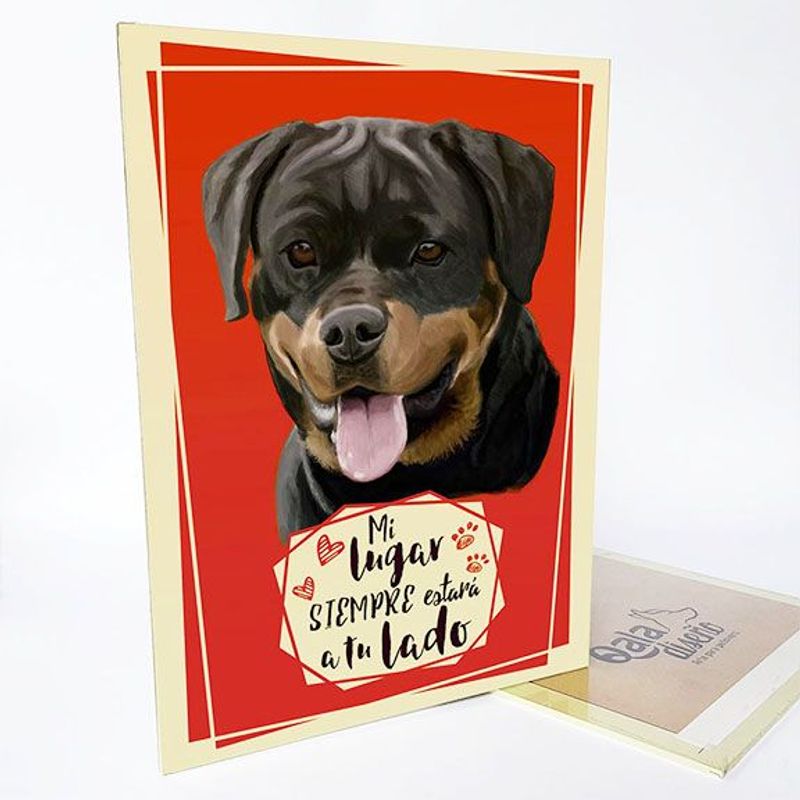 QALA DISEÑO - Cuadro Decorativo - Qala Diseño - Perro Rottweiler - 30x225 cms
