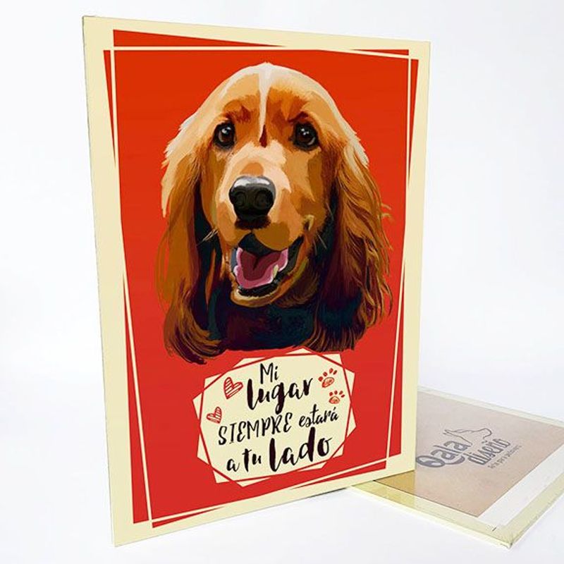 QALA DISEÑO - Cuadro Decorativo - Qala Diseño - Perro Cocker - 30x225 cms