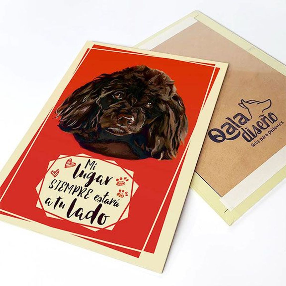 QALA DISEÑO - Cuadro Decorativo - Qala Diseño - Perro Poodle N - 30x225 cms