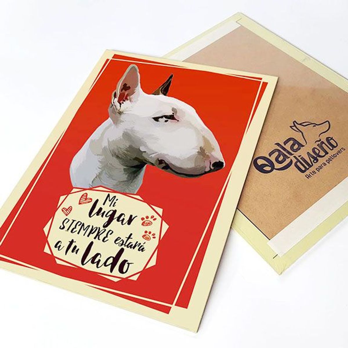 QALA DISEÑO - Cuadro Decorativo - Qala Diseño - Perro Bull Terrier - 30x225 cms