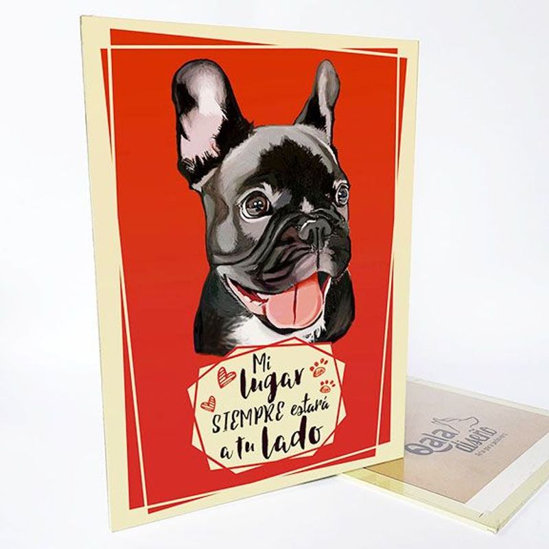 QALA DISEÑO - Cuadro Decorativo - Qala Diseño - Perro Bulldog Francés - 30x225 cms