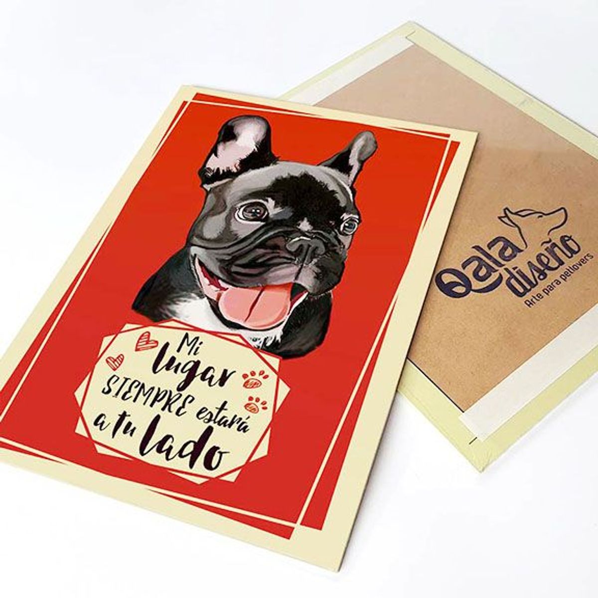 QALA DISEÑO - Cuadro Decorativo - Qala Diseño - Perro Bulldog Francés - 30x225 cms