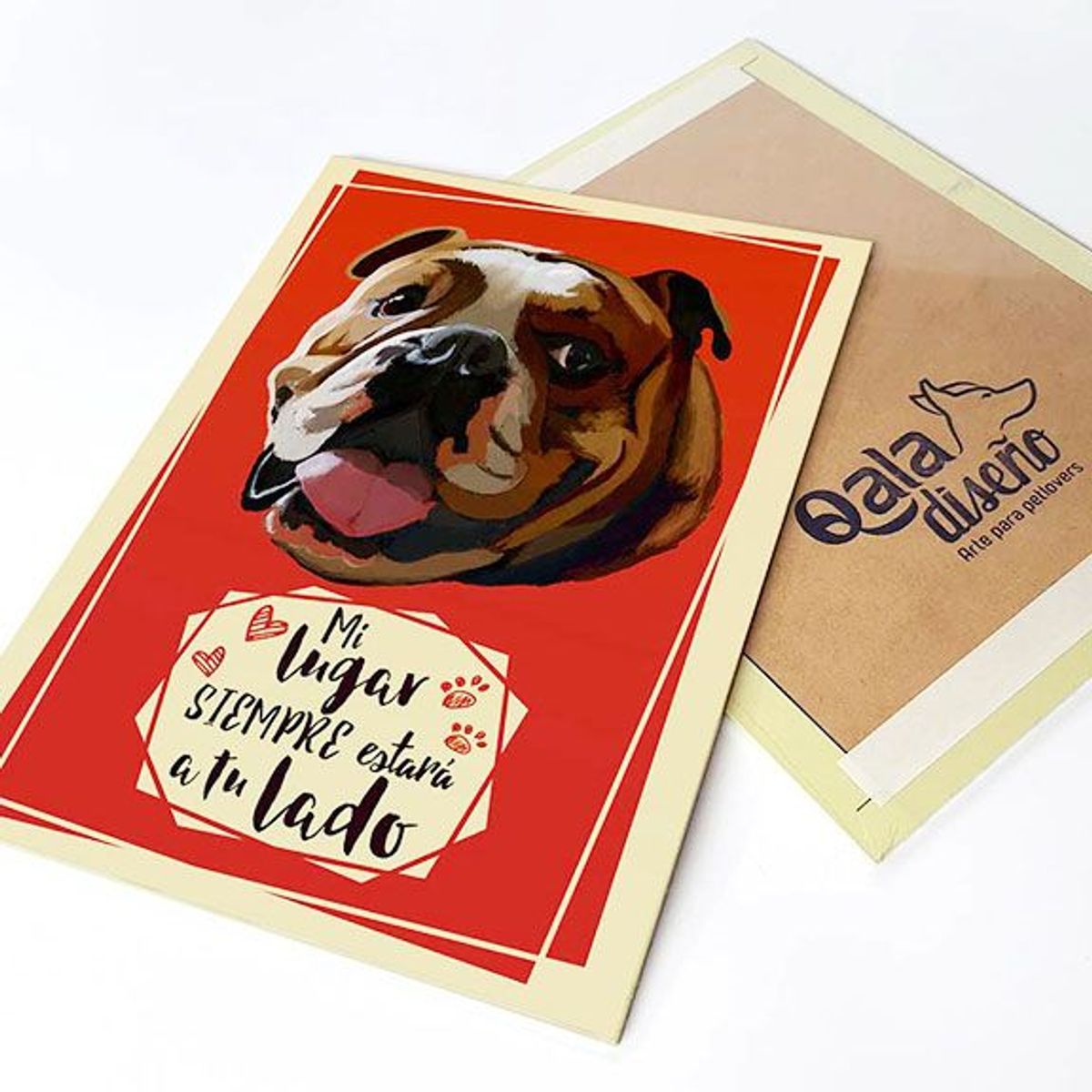 QALA DISEÑO - Cuadro Decorativo - Qala Diseño - Perro Bulldog Inglés - 30x225 cms