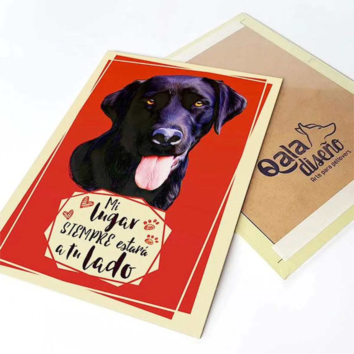 QALA DISEÑO - Cuadro Decorativo - Qala Diseño - Perro Labrador N - 30x225 cms