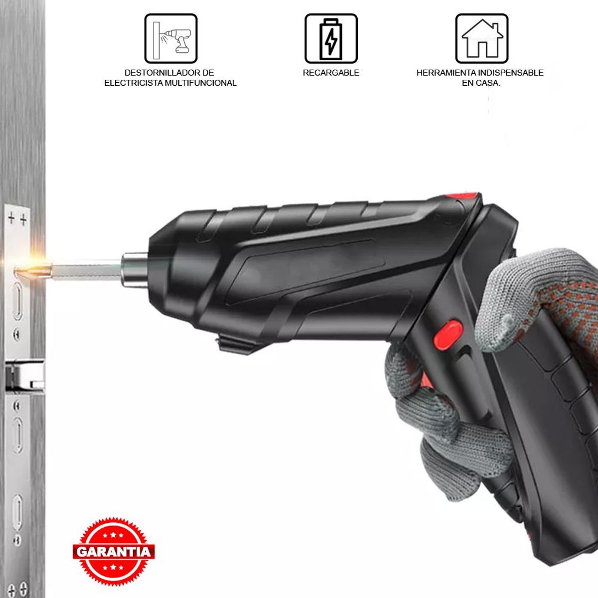 GENERICO - Destornillador Multifuncional Inalámbrico USB Portátil Luz Led