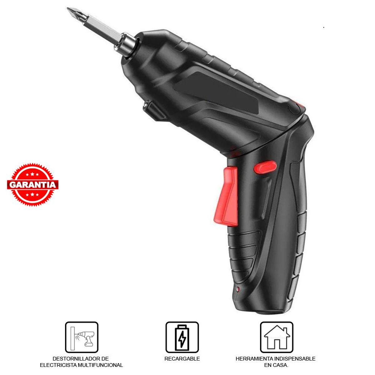 GENERICO - Destornillador Multifuncional Inalámbrico USB Portátil Luz Led