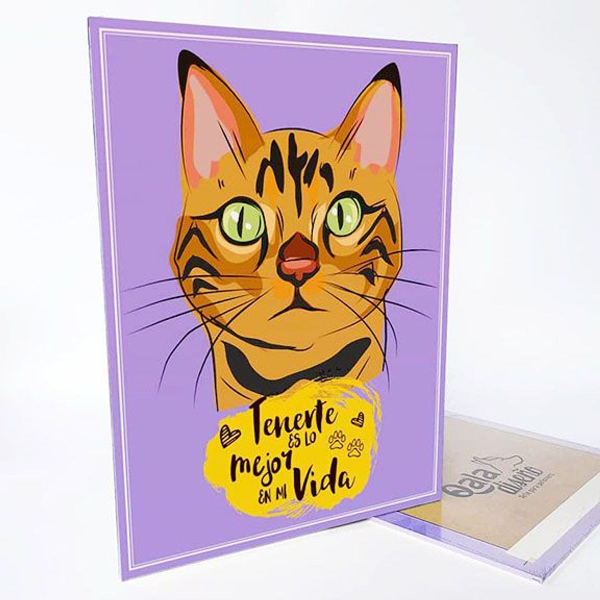 QALA DISEÑO - Cuadro Decorativo - Qala Diseño - Gato Atigrado - 30x225 cms