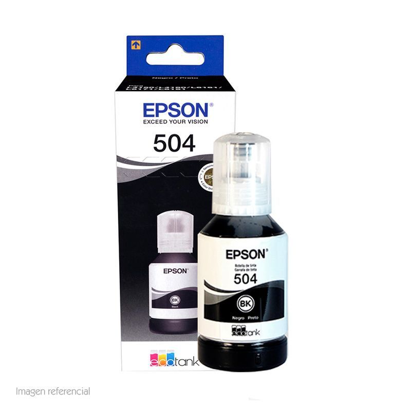EPSON - Tinta Impresora Epson T504 NEGRA L4150 L4160  L4260  L6171