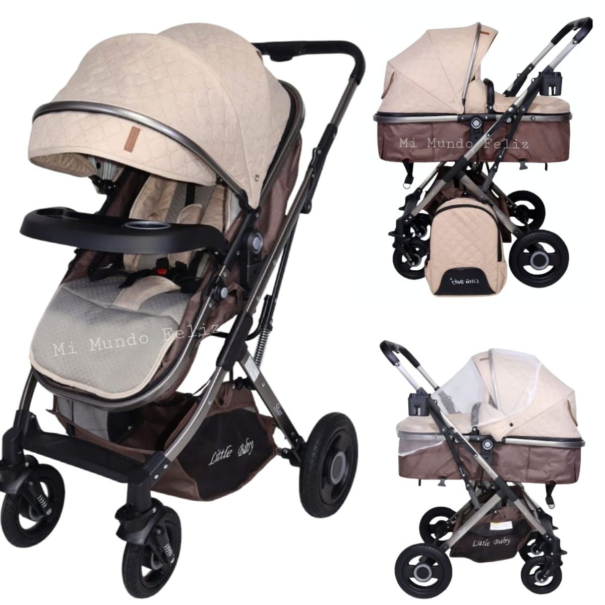 BABY HAPPY - Coche Moises para Bebe Reversible 2025 Golden Kah