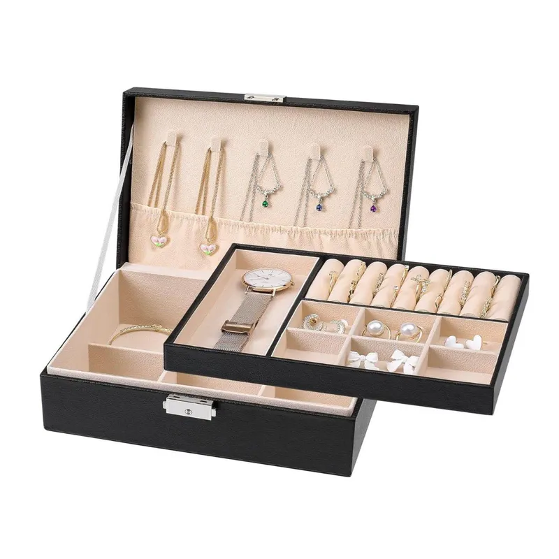 INSPIRA MARKET - Joyero Cofre de Accesorios cuadrado cuero