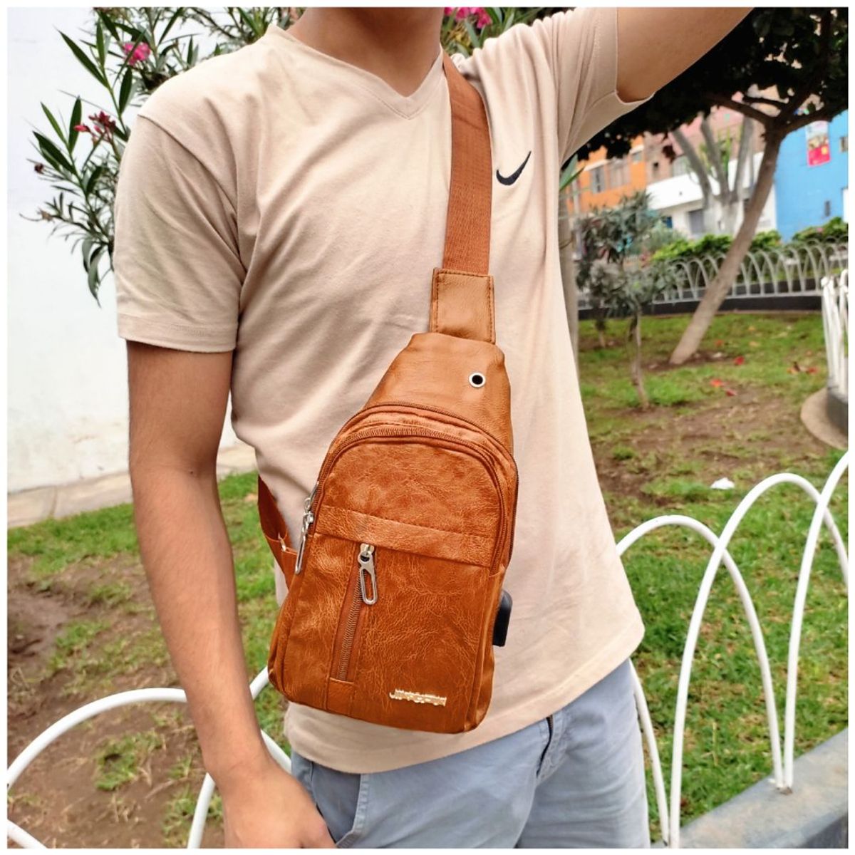 INSPIRA MARKET - Mochila Morral Bandolera Riñonera de Cuero Pu Accesorio para Hombre