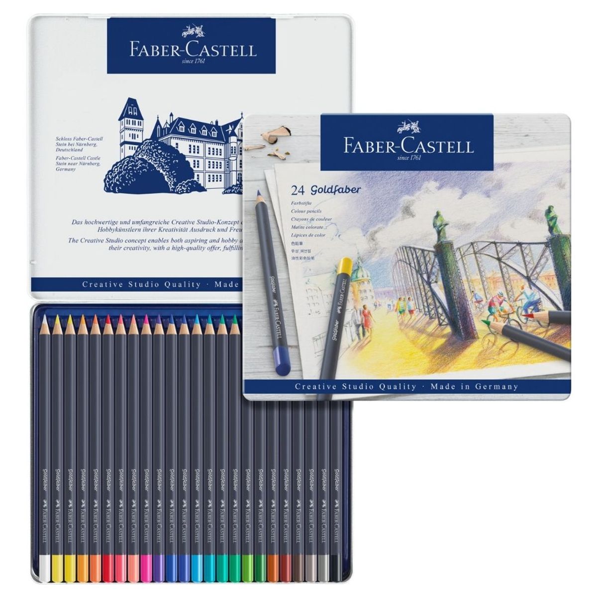 FABER-CASTELL - Colores Goldfaber x24 Estuche de Metal
