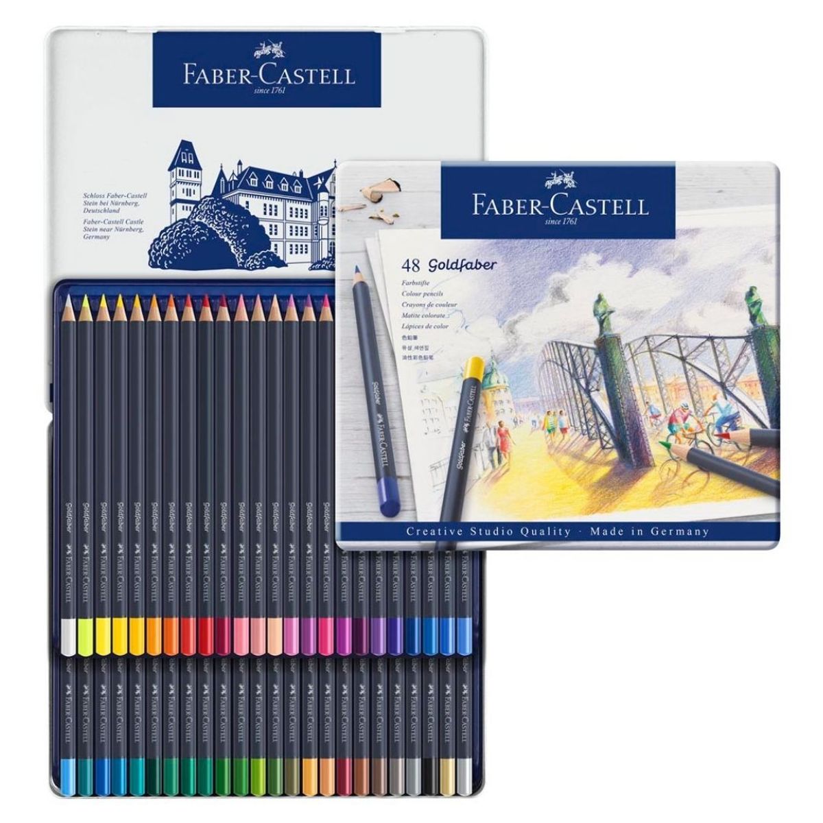 FABER-CASTELL - Colores Goldfaber x48 Estuche de Metal