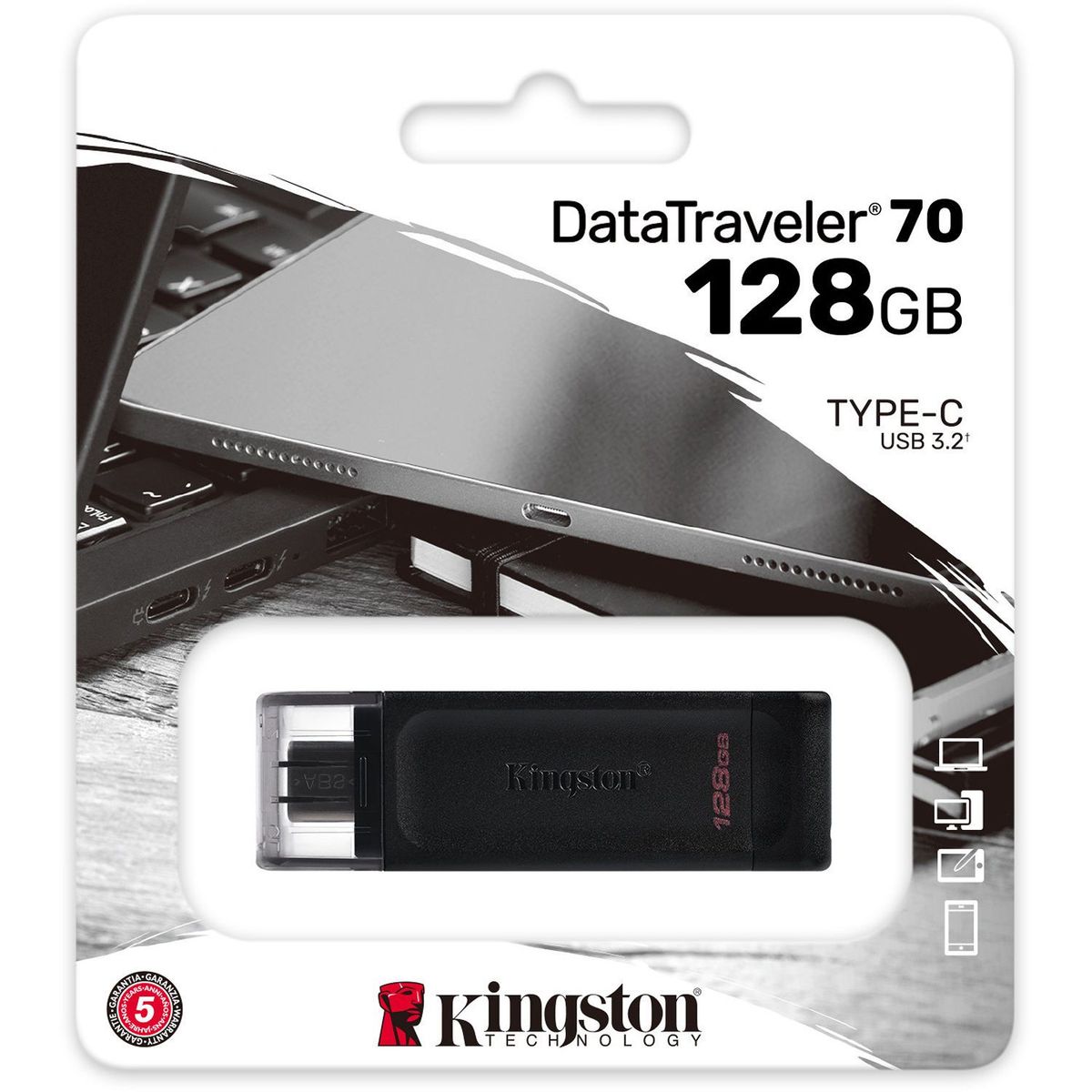 KINGSTON - USB Kingston 128GB DataTraveler 70 Gen 1 Type-C - DT70/128GB