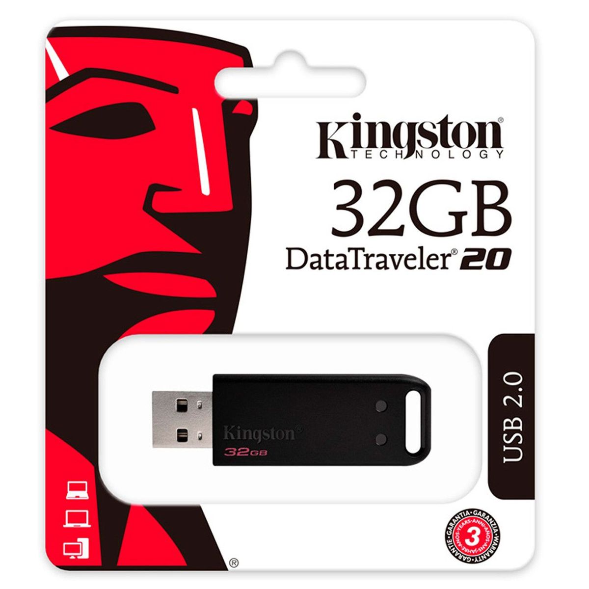 KINGSTON - Memoria USB 32GB Kingston DATATraveler DT20 USB 2.0 - DT20/32GB
