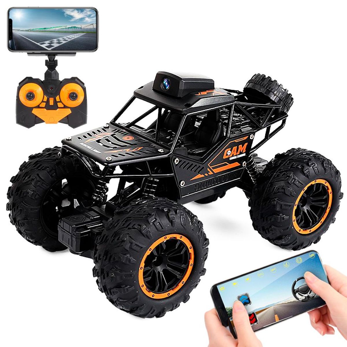 GENERICO - Juego Carro Todo Terreno a Control Remoto con Cámara WIFI HD