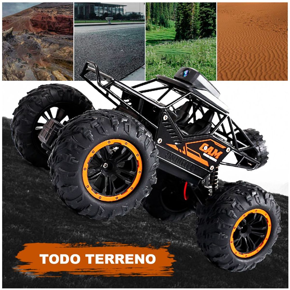 GENERICO - Juego Carro Todo Terreno a Control Remoto con Cámara WIFI HD