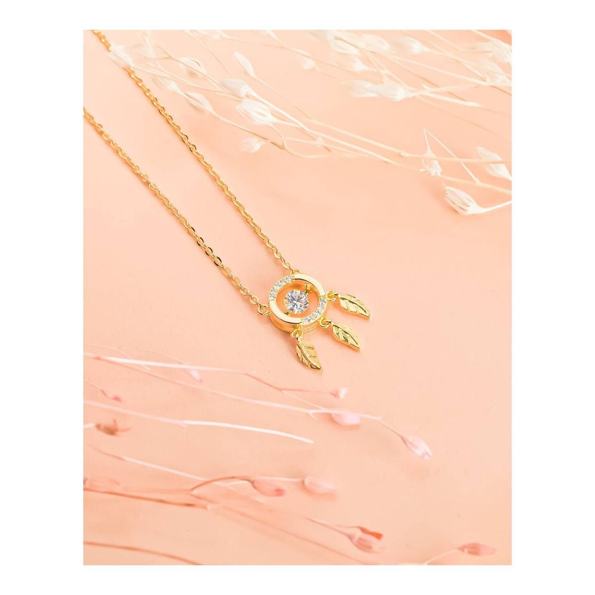 CLEO JOYAS & ACCESORIOS - Collar atrapasueños plata bañada en oro mujer.