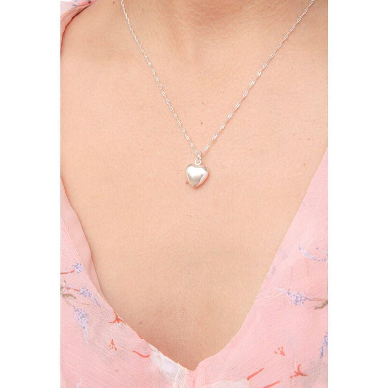 CLEO JOYAS & ACCESORIOS - Collar corazón bombeado plata mujer