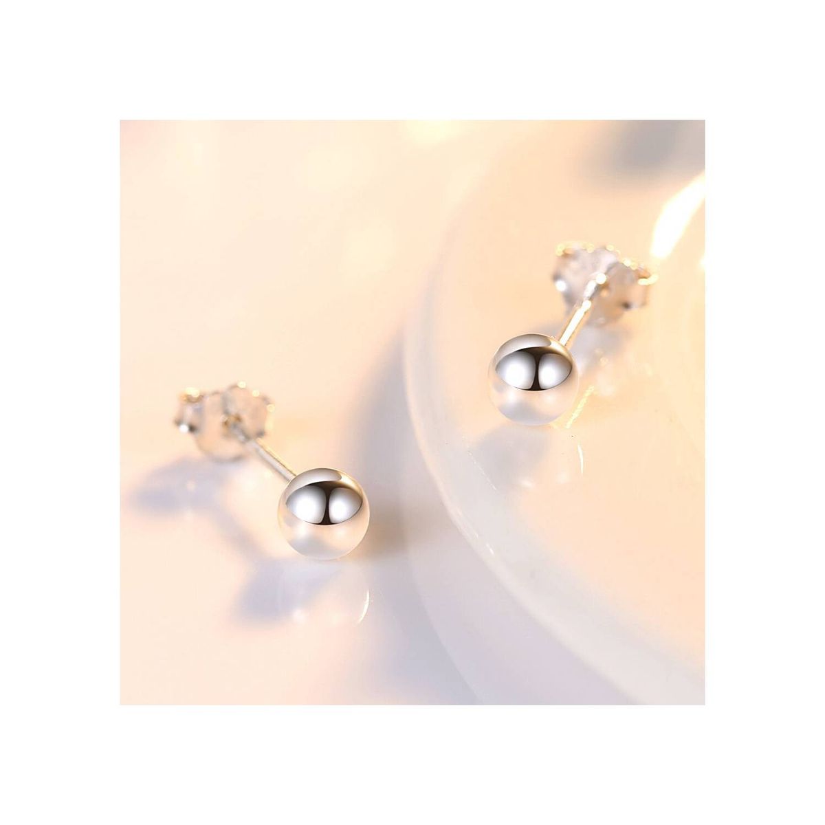 CLEO JOYAS & ACCESORIOS - Arete bola bombita 4mm mujer