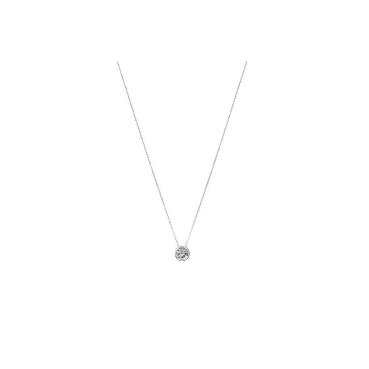 CLEO JOYAS & ACCESORIOS - Collar punto de luz cristal plata mujer