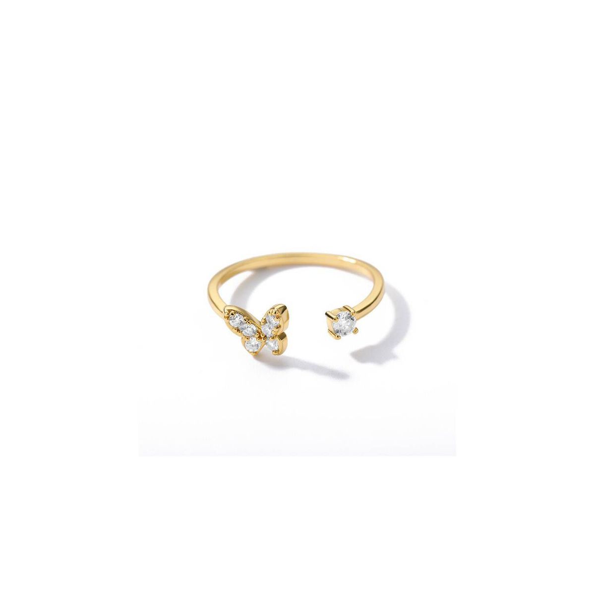 CLEO JOYAS & ACCESORIOS - Anillo mariposas regulable baño de oro mujer