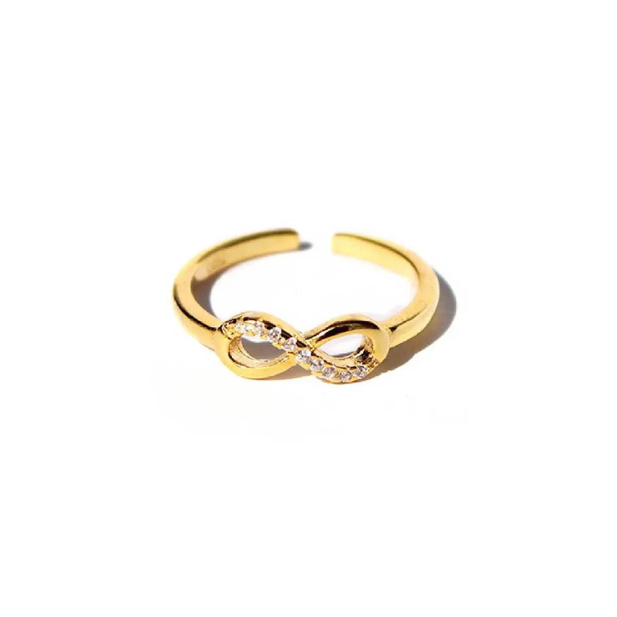 CLEO JOYAS & ACCESORIOS - Anillo infinito regulable plata baño de oro mujer