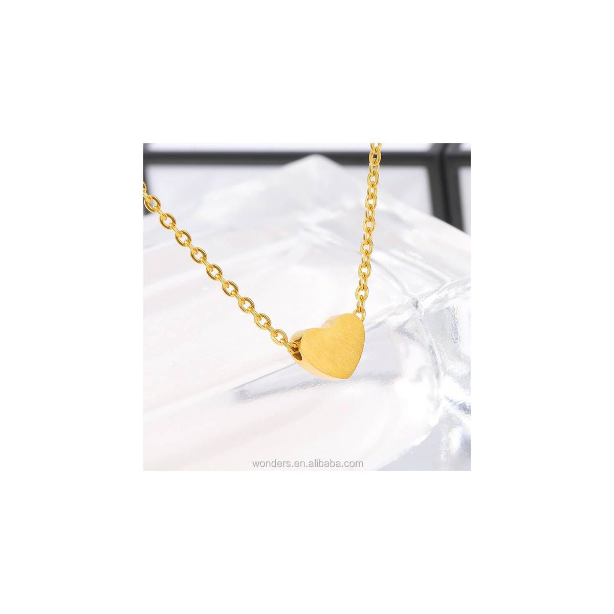 CLEO JOYAS & ACCESORIOS - Collar corazon pasante acero inoxidable mujer