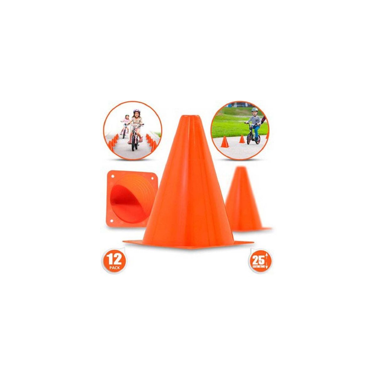 GENERICO - 12pcs conos de entrenamiento fútbol - naranja