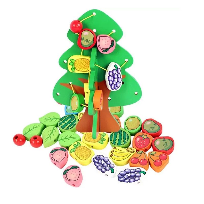 GENERICO - Juego Didáctico Arboles de Frutas con Cuentas