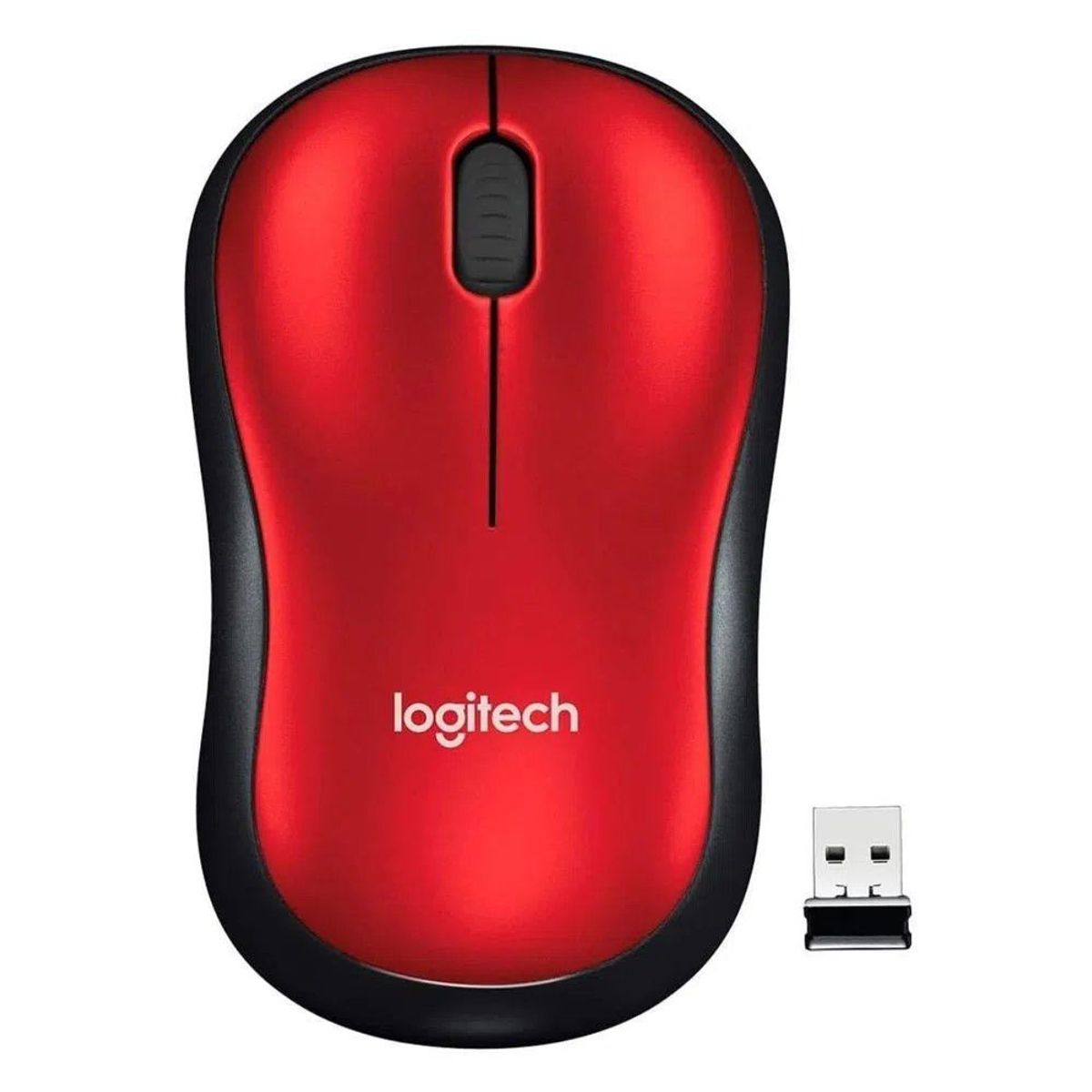 LOGITECH - Mouse Logitech M185 Wireless Inalámbrico Rojo - 910-003635