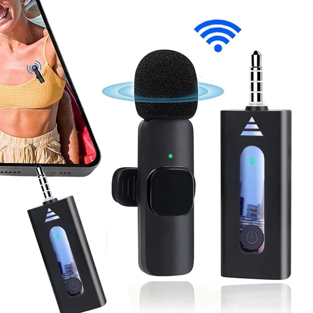 GENERICO - Mini Micrófono Solapa inalámbrico recargable plug 35mm android