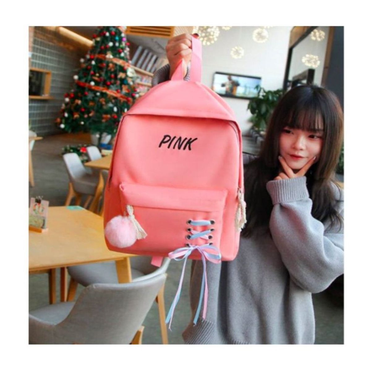 GENERICO - Mochila Juvenil Kawaii Mochila Aesthetic Set x 4