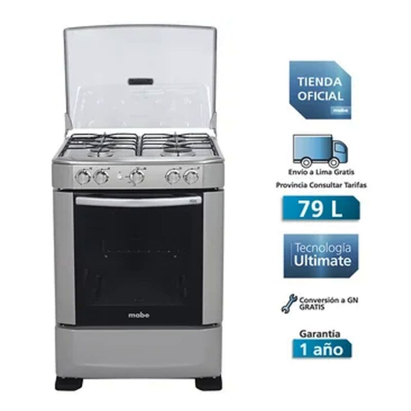 MABE - COCINA A GAS MABE 4 HORNILLAS CMP6015AG0 61 CM Grafito