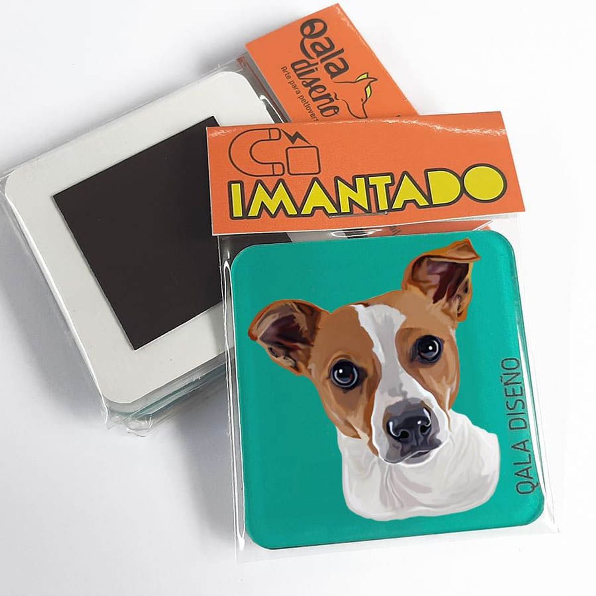 QALA DISEÑO - Imantado de Acrílico - Qala Diseño - Perro Jack Russell - Magneto 6x6