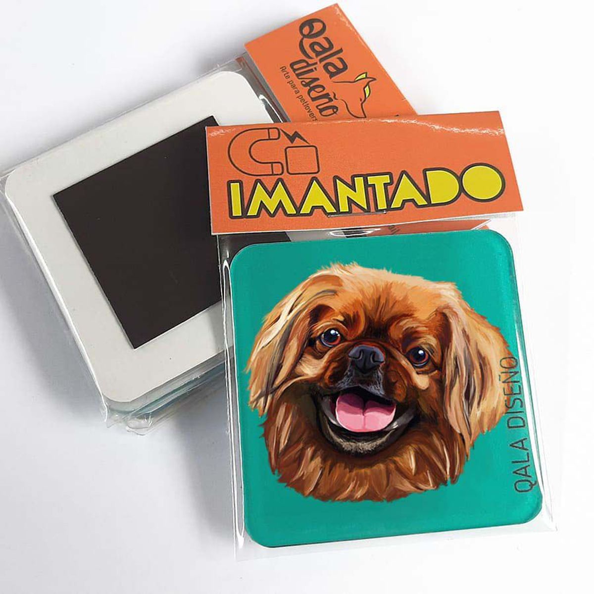 QALA DISEÑO - Imantado de Acrílico - Qala Diseño - Perro Pekinés - Magneto 6x6