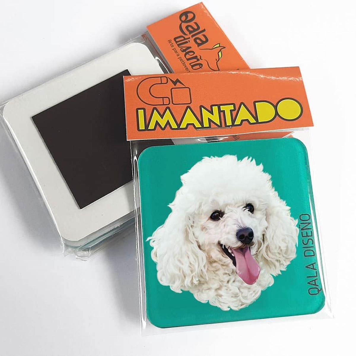 QALA DISEÑO - Imantado de Acrílico - Qala Diseño - Perro Poodle B - Magneto 6x6