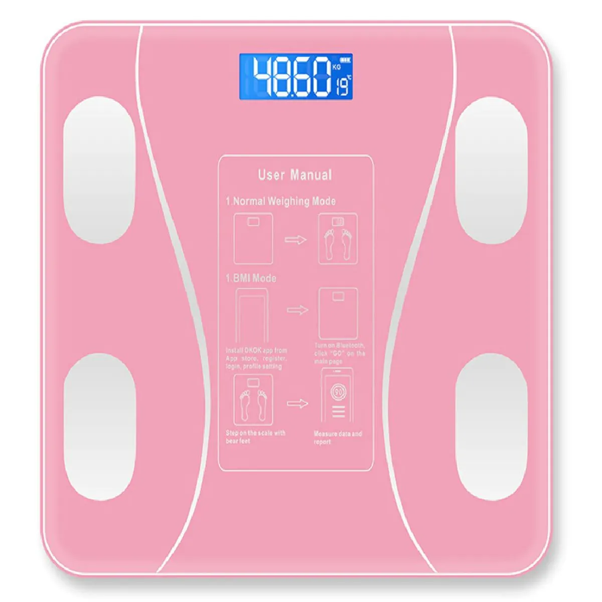 GENERICO - BALANZA INTELIGENTE CON BLUETOOTH  PESO 180 KG