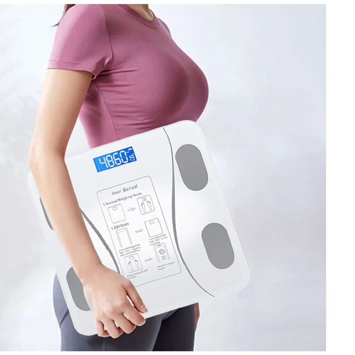 GENERICO - BALANZA INTELIGENTE CON BLUETOOH PESO 180 KG