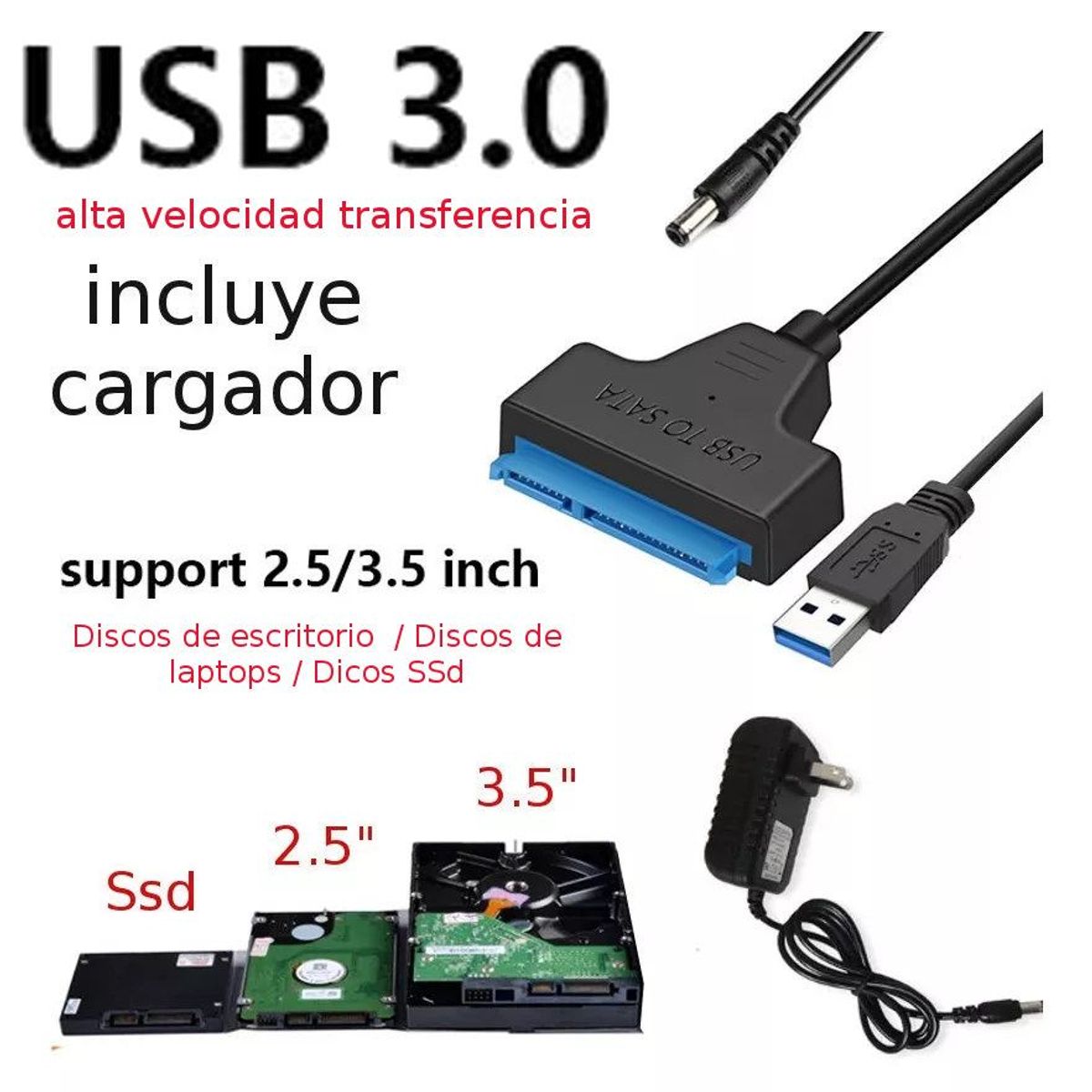 GENERICO - Convierte Disco Duro: Escritorio Laptop Ssd a Usb 3.0 Servidor Casero
