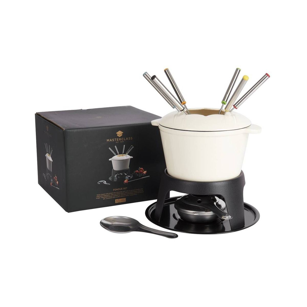 MASTERCLASS - Juego de fondue de hierro fundido crema