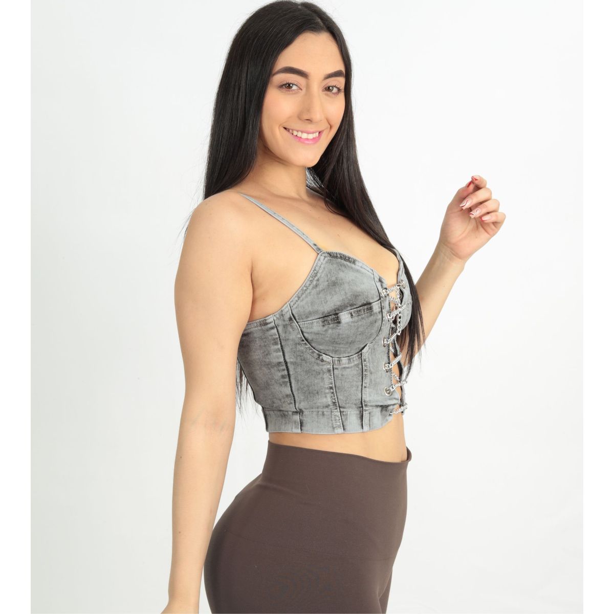 BENCUS JEANS - Top Jean Mujer Cadenas Moda Colombiana Exclusivo