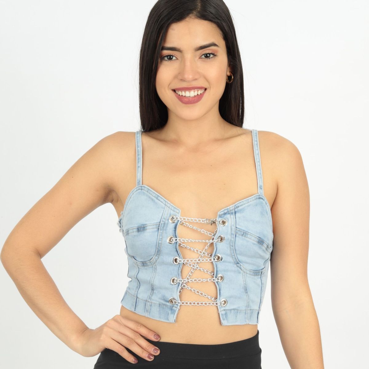 BENCUS JEANS - Top Jean Mujer Cadenas Moda Colombiana Exclusivo